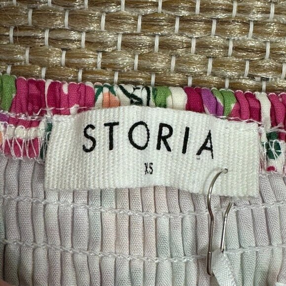 Storia Women's Maxi Dress Sleeveless Floral Print Lined Cross Back Multicolor XS - Picture 11 of 16